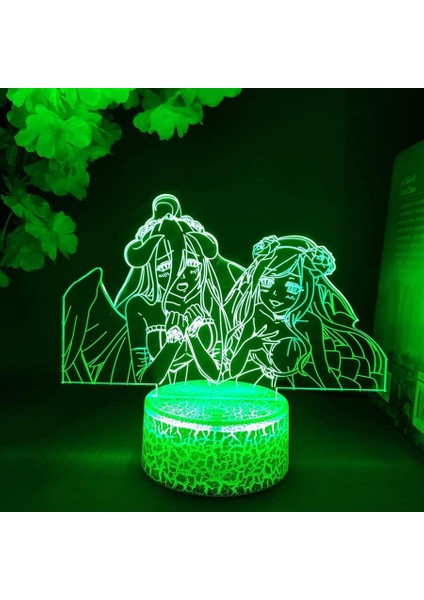 Erkek Için Overlord Anime 3D Gece Lambası 16 Renk Kız Odası Dekor Illusion LED Lamba USB Manga Ainz Ooal Şekil Uygun Çocuklar Hayranlar Noel Hediyeleri (Lav Lambası) (Yurt Dışından)