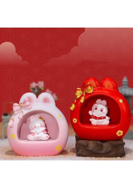 Çocuklar Için Gece Lambası, Bunny Başucu Lambası, Karikatür Dekoratif Reçine 3D Karikatür Tavşan Tavşan LED Gece Lambası Masaüstü Heykeli Kawaii Hediye Kırmızı (Yurt Dışından) modelleri