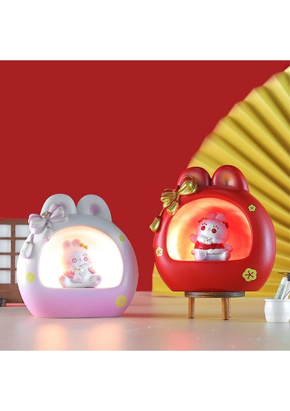 Çocuklar Için Gece Lambası, Bunny Başucu Lambası, Karikatür Dekoratif Reçine 3D Karikatür Tavşan Tavşan LED Gece Lambası Masaüstü Heykeli Kawaii Hediye Kırmızı (Yurt Dışından) fırsatları