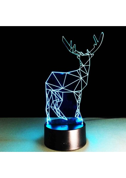 Çocuklar Için 3D Gece Lambası, 3D Soyut Hayvan Fawn Fawn Illusion Gece Lambası, Zamanlama Uzaktan Kumandalı Dekor Lambası Yeni Yıl Tatili Çocuklar Için Noel Doğum Günü Hediyeleri Ç (Yurt Dışından)