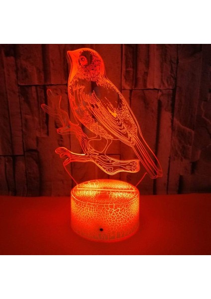 3D Kuş Gece Lambası Masa Danışma Optik Illusion Lambalar 7 Renk Değiştirme Işıkları LED Masa Lambası Noel Ev Aşk Doğum Günü Çocuk Çocuk Dekor Oyuncak Hediye (Yurt Dışından)
