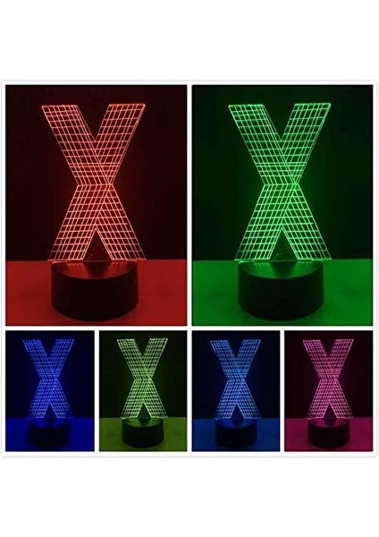 Çocuklar Için 3D Gece Lambası, 3D x Harfi Illusion Gece Lambası, Zamanlamalı Uzaktan Kumandalı Dekor Lamba Yeni Yıl Tatili Çocuklar Için Noel Doğum Günü Hediyeleri Çocuk Genç (Yurt Dışından)