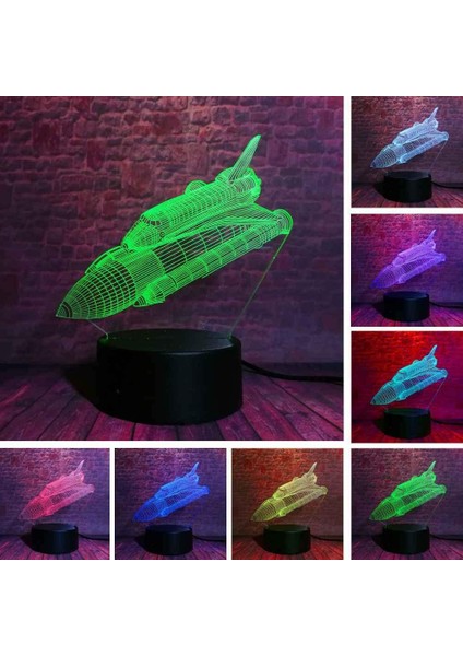 Noel Lambaları 3D Illusion Optik Gece Lambası Uçak Deseni, Led'li Masa Lambası Aydınlatma Gece Lambası 16 Renk Dokunsal Kontrol Lambası Başucu Dekorasyonu (Yurt Dışından)