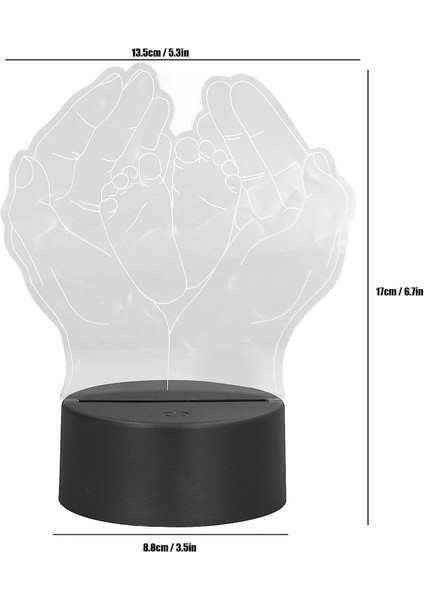 3D Gece Lambası 7 Renk Dokunmatik Kontrol 3D Eşsiz Eller Destekleyen Ayak Tasarımı USB Şarj, Çocuklar Için Akülü Gece Lambası Serin Oda Iç Dekorasyon (Yurt Dışından) fırsatları