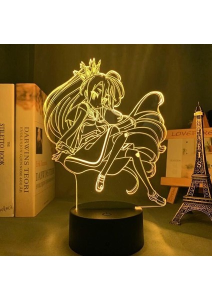 Oyun Yok Hayat Yok Anime 3D Erkek Için Gece Lambası 16 Renk Kız Odası Dekoru Illusion LED Lamba USB Manga Shiro Şekil Uygun Çocuklar Hayranlar Noel Hediyeleri (Oyun Yok Life5 Yok) (Yurt Dışından)