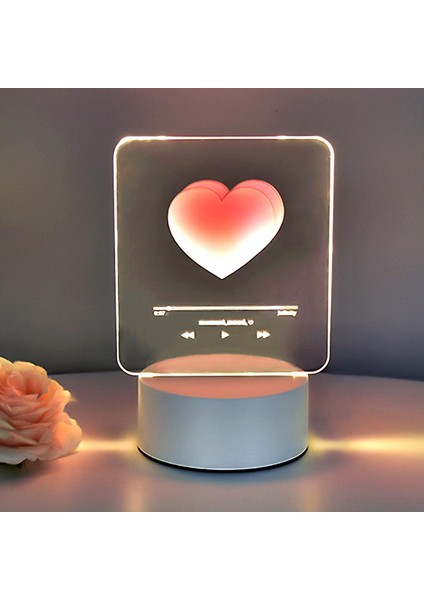 3D Masa Lambası Yaratıcı LED Gece Lambası, Çocuk Odası Atmosfer Işığı, USB Powered 7 Renk Ev Dekorasyon Işıkları Erkekler ve Kızlar Için Sevgililer Günü Hediyeleri (Çift Aşk) (Yurt Dışından)