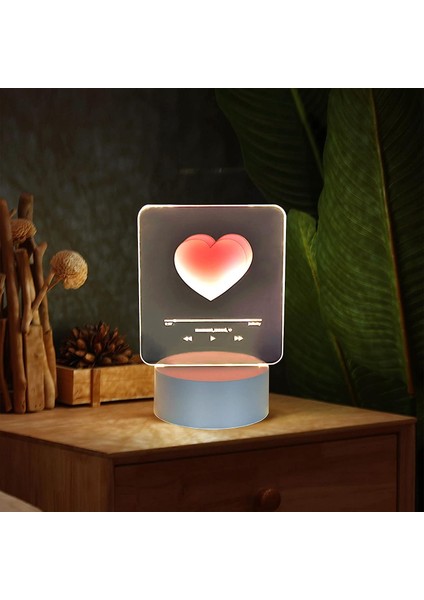 3D Masa Lambası Yaratıcı LED Gece Lambası, Çocuk Odası Atmosfer Işığı, USB Powered 7 Renk Ev Dekorasyon Işıkları Erkekler ve Kızlar Için Sevgililer Günü Hediyeleri (Çift Aşk) (Yurt Dışından)
