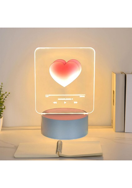 3D Masa Lambası Yaratıcı LED Gece Lambası, Çocuk Odası Atmosfer Işığı, USB Powered 7 Renk Ev Dekorasyon Işıkları Erkekler ve Kızlar Için Sevgililer Günü Hediyeleri (Çift Aşk) (Yurt Dışından)