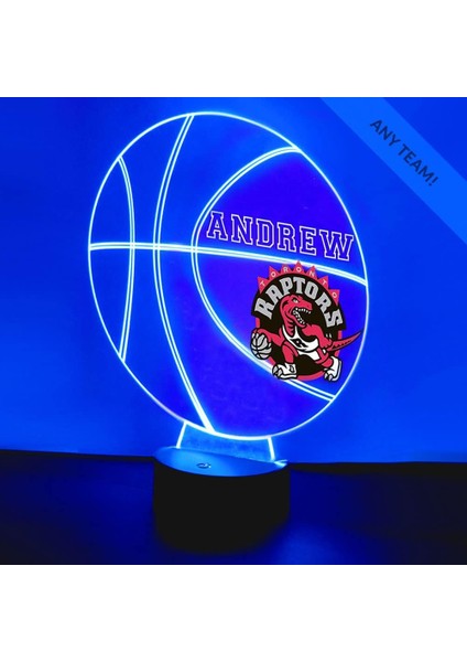 Toronto Basketbol Raptors Spor Gece Işığı Masa Masa Lambası Spor Kask LED El Yapımı Uzaktan Kumanda ile Kişiselleştirilmiş Büyük Hediye (Yurt Dışından)