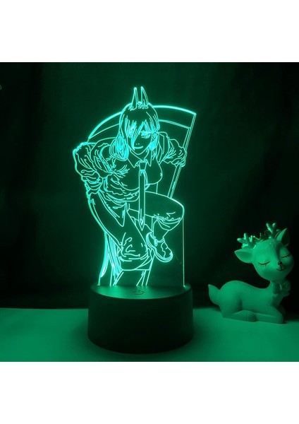 Anime 3D Lamba Testere Adam Yatak Odası Dekoru Için Gece Lambası Çocuklar Için Doğum Günü Hediyesi Manga Gadget Testere Adam LED Gece Lambası Başucu (Yurt Dışından)
