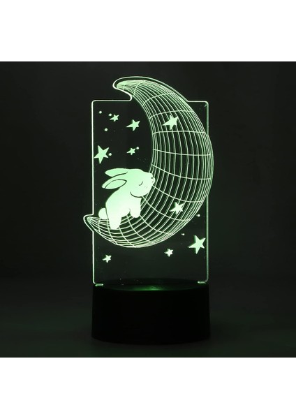 Gece Işığı, USB ile Çalışan 3D Işık Ay Canlı Dokunmatik Anahtar Çocuklar Için Oturma Odası Ofis Için (Yurt Dışından)