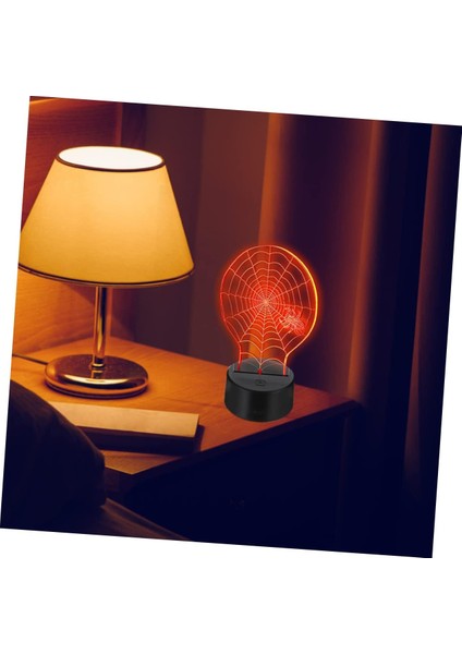 1 Adet 3D Gece Işığı LED Masa Lambası Bebek Dekoru Bebek Için Gece Lambası LED Örümcek Ağı Işığı Bebek Gece Işıkları Hallween LED Işık Masaüstü Dekorasyonu LED Lamba Aydınlık Gece (Yurt Dışından)
