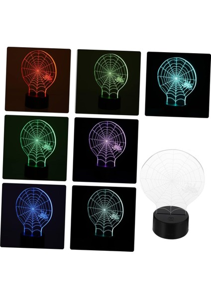 1 Adet 3D Gece Işığı LED Masa Lambası Bebek Dekoru Bebek Için Gece Lambası LED Örümcek Ağı Işığı Bebek Gece Işıkları Hallween LED Işık Masaüstü Dekorasyonu LED Lamba Aydınlık Gece (Yurt Dışından)