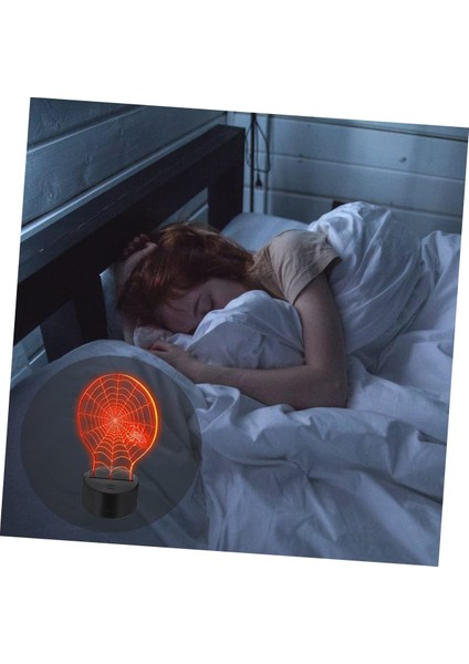 1 Adet 3D Gece Işığı LED Masa Lambası Bebek Dekoru Bebek Için Gece Lambası LED Örümcek Ağı Işığı Bebek Gece Işıkları Hallween LED Işık Masaüstü Dekorasyonu LED Lamba Aydınlık Gece (Yurt Dışından)