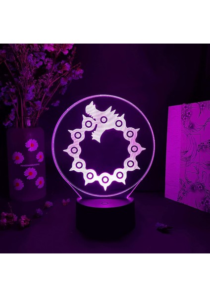 Akrilik Gece Lambası Manga Yedi Ölümcül Günah Gadget Ev Odası Için Dekoratif Işık Şekil Çocuklar Masa Lambası Hediye (Yurt Dışından)