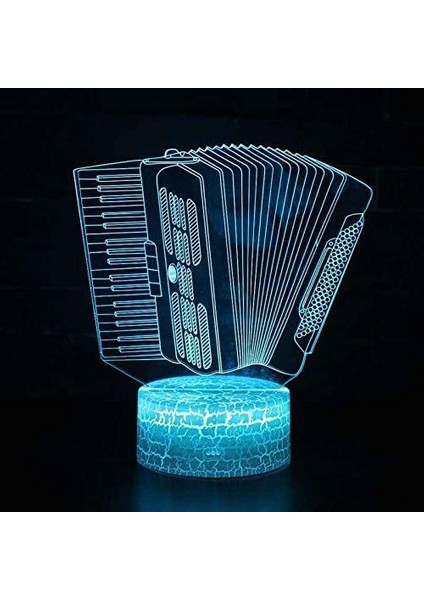 Lamba 3D LED Müzik Aleti Gece Lambası, Komidin 16 Renk Değiştirme Atmosfer Lambası Çocuklar Için USB Kablosu ile Yatak Odası Dekorasyonu Noel Doğum Günü Hediyesi (Yurt Dışından)