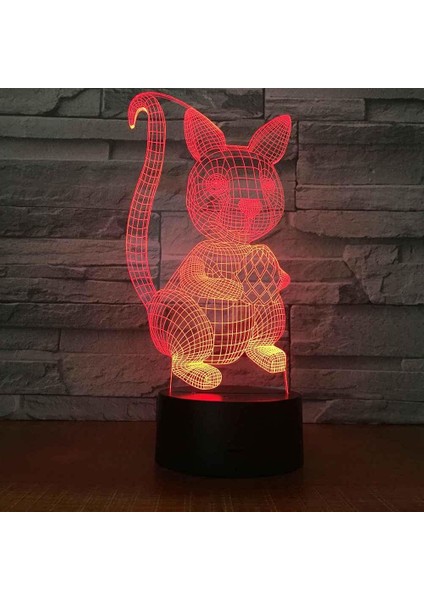 3D Optik Illüzyon LED Aydınlatma Lambası Gece Lambası, Kedi 16 Renk Masa Lambası Çocuklar Için USB Şarjlı Başucu Masa Yatak Odası Ev Partisi Dekorasyonu (Yurt Dışından)
