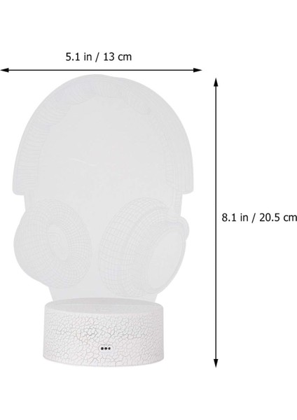 3D Kulaklık Gece Işığı, LED 7 Renk Masaüstü Işığı Doğum Günü Noel Sevgililer Günü Için Dekoratif Lamba (Çatlak Taban, Dokunmatik Anahtar + Uzaktan Kumanda) (Yurt Dışından) modelleri