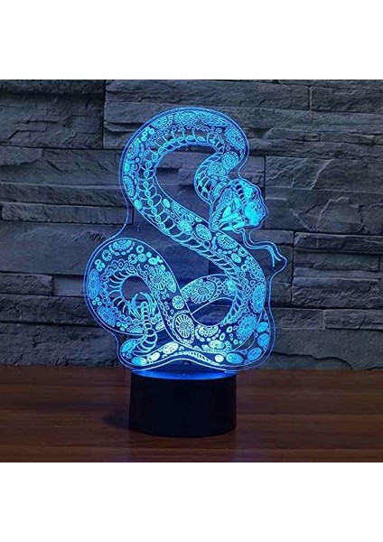 3D Illusion Masa Lambası Gece Lambası Soyut Hayvan Ejderha LED Nightlight Başucu Lambası 16 Renk Değişimi, Akıllı Dokunmatik Düğme ve Uzaktan Kumanda, Kızlar Çocuklar Çocuklar Erke (Yurt Dışından)
