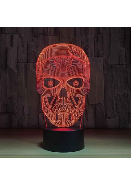 Çocuklar Için 3D Gece Lambası, 3D Kafatası Illusion Gece Lambası, Zamanlama Uzaktan Kumandalı Dekor Lambası Yeni Yıl Tatili Çocuklar Için Noel Doğum Günü Hediyeleri Çocuk Genç (Yurt Dışından)