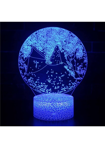 3D Optik Lamba Illüzyon Gece Lambası Yıldız Mood Işık 7 Renk Değiştiren Akrilik LED Gece Lambası USB Kabloları Yatak Odası Masa Dekorasyonu Çocuk Lambaları Kayın Taban: Renkli Doku (Yurt Dışından)