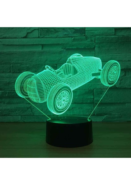 Lamba 3D LED Araba Gece Lambası, Komidin 16 Renk Değiştirme Atmosfer Lambası Çocuklar Için USB Kablosu ile Yatak Odası Dekorasyon Noel Doğum Günü Hediyesi (Yurt Dışından)