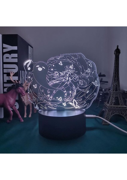 3D LED Gece Işığı Lambası Genshin Impact Akrilik LED Lamba Oyunu (Yurt Dışından)