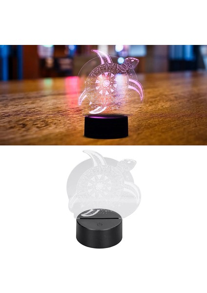 3D Işık, 7 Renkli LED Gece Lambası Yatak Odası Için Doğum Günü Hediyesi Için Dokunmatik Değiştirme (Yurt Dışından)