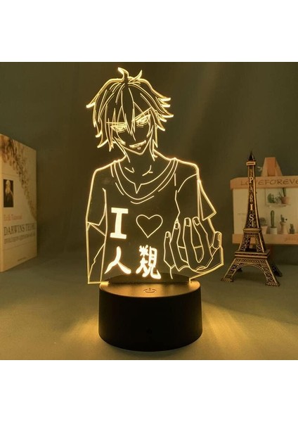 Oyun Yok Hayat Yok Anime 3D Erkek Için Gece Lambası 16 Renk Kız Odası Dekoru Illusion LED Lamba USB Manga Shiro Şekil Uygun Çocuklar Hayranlar Noel Hediyeleri (Oyun Yok Life4 Yok) (Yurt Dışından)