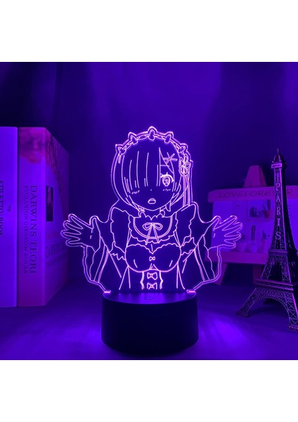 Anime LED Gece Lambası Yeniden Sıfır Başlangıç Hayat Başka Bir Dünyada Gece Lambası Için Yatak Odası Dekoru Doğum Günü Hediyesi Yeniden Sıfır 3D Lamba (Yurt Dışından)