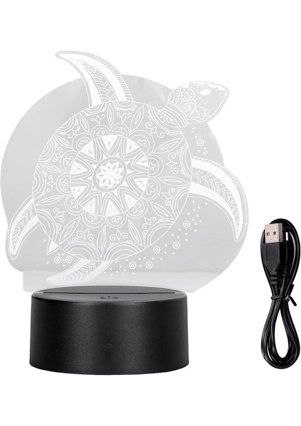 3D Işık, 7 Renkli LED Gece Lambası Yatak Odası Için Doğum Günü Hediyesi Için Dokunmatik Değiştirme (Yurt Dışından)