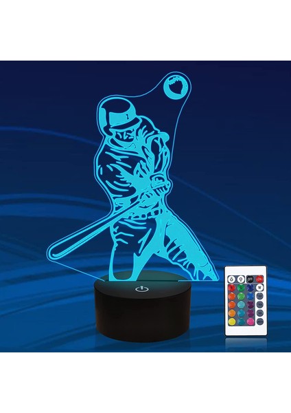 3D Beyzbol Oyuncusu Gece Lambası Illusion Gece Lambası 16 Renk Değiştirme Masa Masa Dekorasyon Lambaları Hediye Akrilik Düz Abs Taban USB Kablosu Oyuncak (Yurt Dışından) fiyatları
