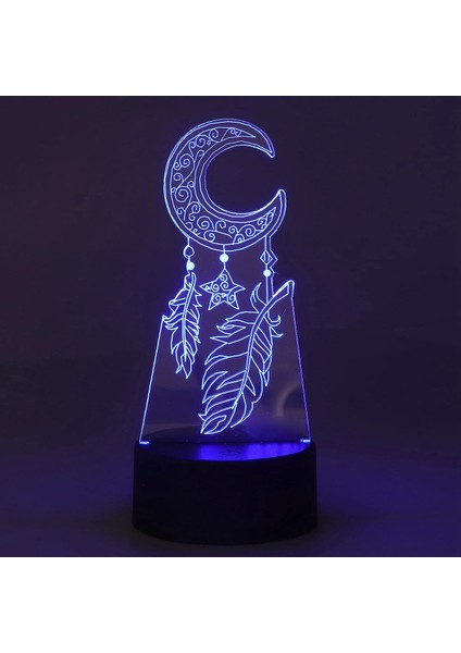 LED Gece Lambası, Akrilik Ay Rüzgar Çanı USB Powered Çevre Dostu 7 Renkli 3D Işık Festivali Için Yatak Odası Için (Yurt Dışından) fiyatları