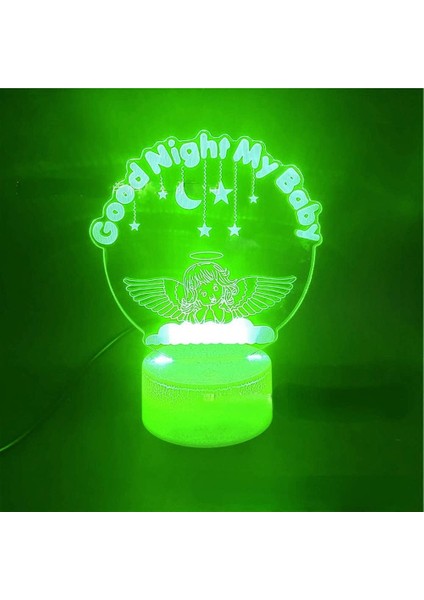 3D Melek Kanadı Gece Işığı Lambası Illusion Gece Lambası 16 Renk Değiştiren Masa Masa Dekorasyon Lambaları Akrilik Düz Abs Taban USB Kablosu Oyuncak ile Hediye (Yurt Dışından) fiyatları
