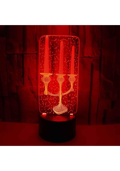 Çocuklar Için 3D Gece Lambası, 3D Mum Şekilli Illüzyon Gece Lambası, Zamanlamalı Uzaktan Kumandalı Dekor Lamba Yeni Yıl Tatili Çocuklar Için Noel Doğum Günü Hediyeleri Çocuk Genç (Yurt Dışından)