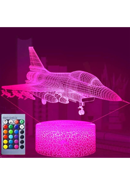3D Düzlem Gece Lambası LED Dekor Masa Danışma Optik Illüzyon Lambaları 16 Renk Değiştirme Işıkları LED Masa Lambası Noel Ev Aşk Doğum Günü Çocuk Çocuk Dekor Oyuncak Hediye (Yurt Dışından)