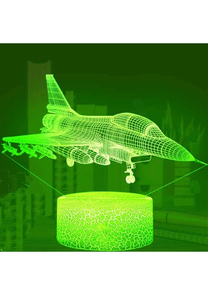 3D Düzlem Gece Lambası LED Dekor Masa Danışma Optik Illüzyon Lambaları 16 Renk Değiştirme Işıkları LED Masa Lambası Noel Ev Aşk Doğum Günü Çocuk Çocuk Dekor Oyuncak Hediye (Yurt Dışından)