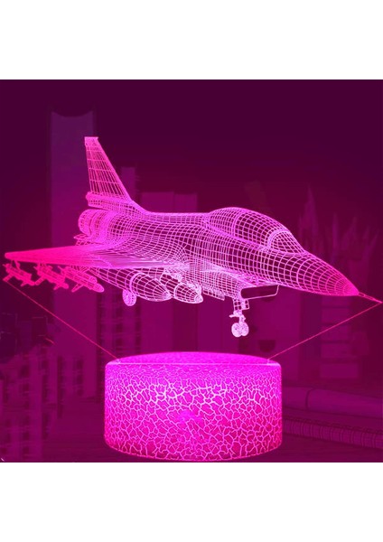 3D Düzlem Gece Lambası LED Dekor Masa Danışma Optik Illüzyon Lambaları 16 Renk Değiştirme Işıkları LED Masa Lambası Noel Ev Aşk Doğum Günü Çocuk Çocuk Dekor Oyuncak Hediye (Yurt Dışından)