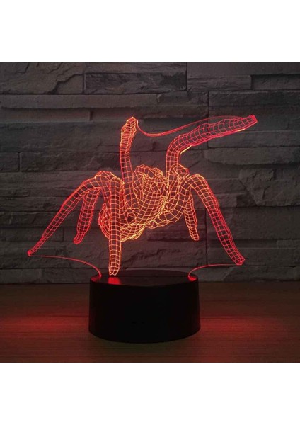 Çocuklar Için LED Gece Lambası, 3D Illusion Lamba Karikatür Örümcek Kısılabilir LED Nightlight Başucu Lambası 16 Renk Değiştiren, Uzaktan Kumandalı, Çocuklar Için Kız Erkek Doğum G (Yurt Dışından)