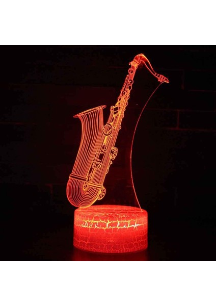 LED Gece Işıkları 3D Illusion Sanatsal Müzik Aleti Modelleme Başucu Masa Lambası 16 Renk Değiştirme Uyku Aydınlatması Yetişkin Erkek Çocuk Oyuncakları Için Akıllı Dokunmatik Düğme (Yurt Dışından)