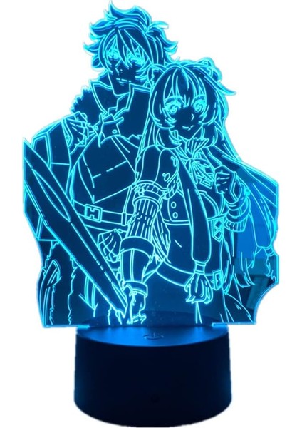 3D Anime Lamba Kalkan Kahramanının Yükselişi Naofumi Iwatani/raphtalia Figür LED Gece Lambası Yatak Odası Dekoru Için Manga Gece Lambası Çocuklar Çocuk 3D Masa Lambası Doğum Günü H (Yurt Dışından)
