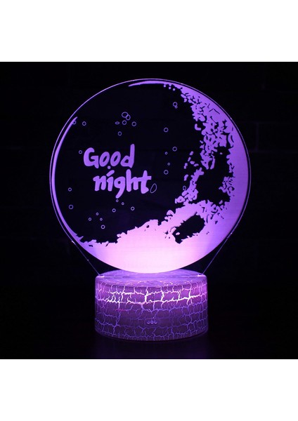 LED Gece Lambası 3D Gece Lambası Ay Lambası Akülü Stand Yıldızlı Lamba Yatak Odası Dekoru Gece Işıkları Çocuklara Hediye Ay Işığı (Siyah Taban 16 Renk Rc, Ay-1) (Yurt Dışından)