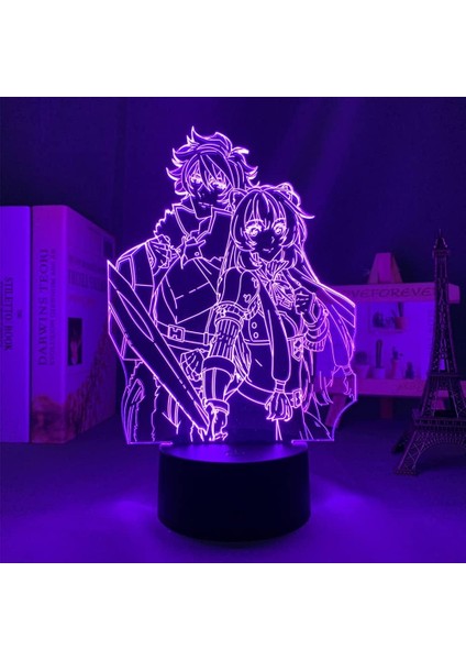 3D Anime Lamba Kalkan Kahramanının Yükselişi Naofumi Iwatani/raphtalia Figür LED Gece Lambası Yatak Odası Dekoru Için Manga Gece Lambası Çocuklar Çocuk 3D Masa Lambası Doğum Günü H (Yurt Dışından) fırsatları