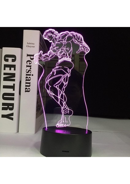Baki Anime 3D Gece Lambası Boy Için 16 Renkler Kız Odası Dekor Illusion LED Lamba USB Manga Baki Hanma Şekil Uygun Çocuklar Fanlar Noel Hediyeleri (Yurt Dışından)