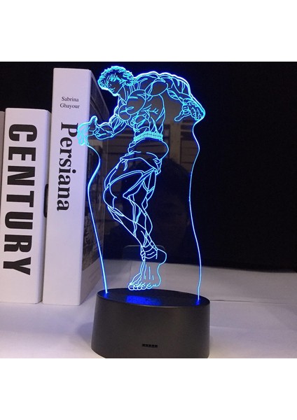 Baki Anime 3D Gece Lambası Boy Için 16 Renkler Kız Odası Dekor Illusion LED Lamba USB Manga Baki Hanma Şekil Uygun Çocuklar Fanlar Noel Hediyeleri (Yurt Dışından) fırsatları