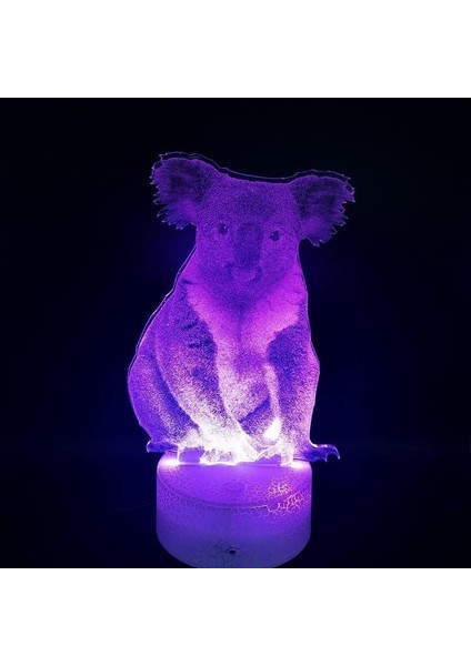 3D Koala Gece Lambası LED Dokunmatik Anahtar Dekor Masa Masası Optik Illüzyon Lambaları 7 Renk Değiştiren Işıklar LED Masa Lambası Noel Ev Aşk Doğum Günü Çocuklar Çocuklar Dekor Oy (Yurt Dışından) fiyatları