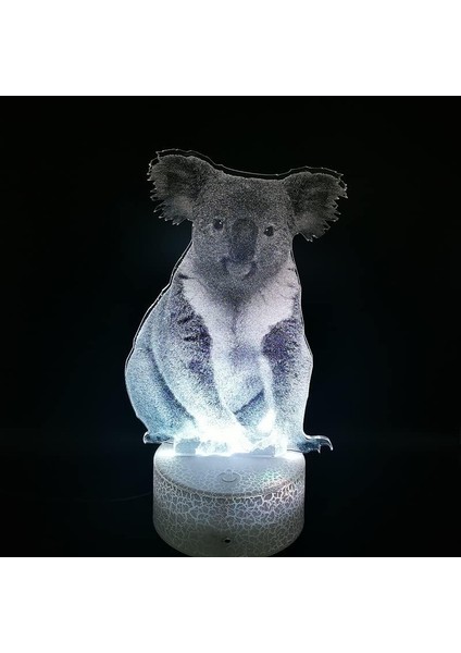 3D Koala Gece Lambası LED Dokunmatik Anahtar Dekor Masa Masası Optik Illüzyon Lambaları 7 Renk Değiştiren Işıklar LED Masa Lambası Noel Ev Aşk Doğum Günü Çocuklar Çocuklar Dekor Oy (Yurt Dışından) fırsatları