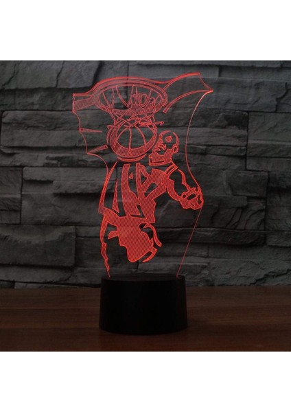 Uruzuo Basketbol Oyunları Oyuncakları 3D Illusion Gece Işığı Lambası, Yaratıcı Rgb Led, Erkekler ve Kızlar Için Noel Doğum Günü Süslemeleri Hediyeleri, Erkekler Için Parti Dekoru B (Yurt Dışından)
