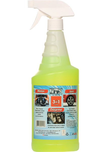 Solventsiz Motor Jant ve Döşeme Temizleyici 1/1-3 Konsantre 1 Litre
