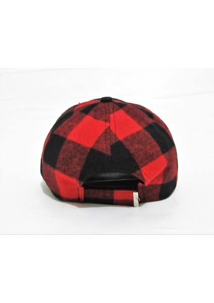 Unısex Kışlık Kare Desenli Cap Şapka - Kırmızı modelleri
